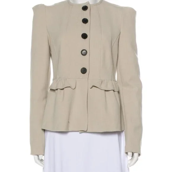 BURBERRY LONDON PEPLUM RUFFLE BLAZER JACKET 40 US 6 - Picture 1 of 10